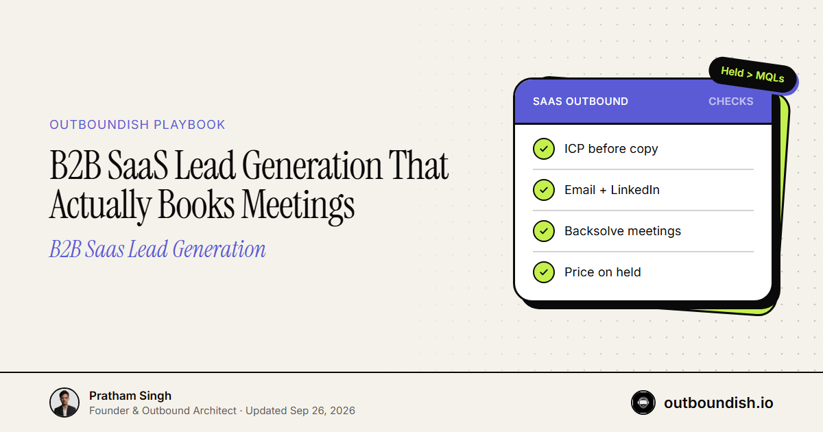 B2B SaaS Lead Generation That Actually Books Meetings — Outboundish cover