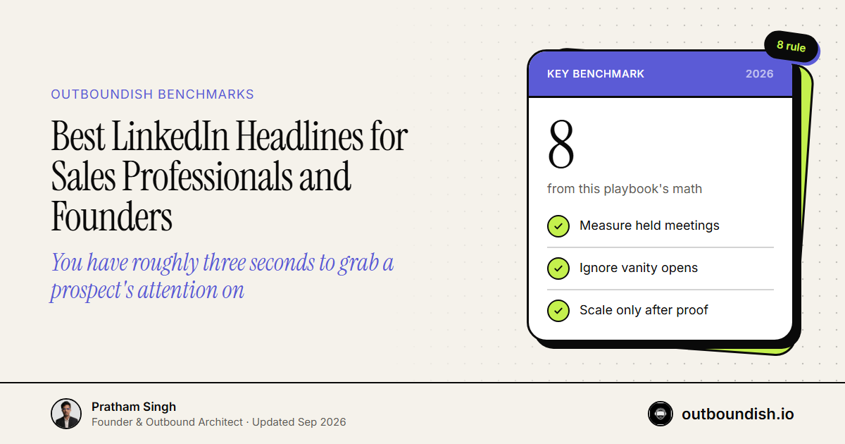 Best LinkedIn Headlines for Sales Professionals and Founders — Outboundish cover