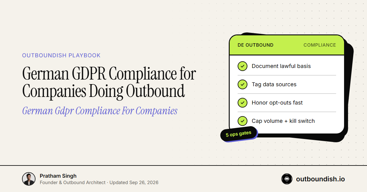 German GDPR Compliance for Companies Doing Outbound — Outboundish cover
