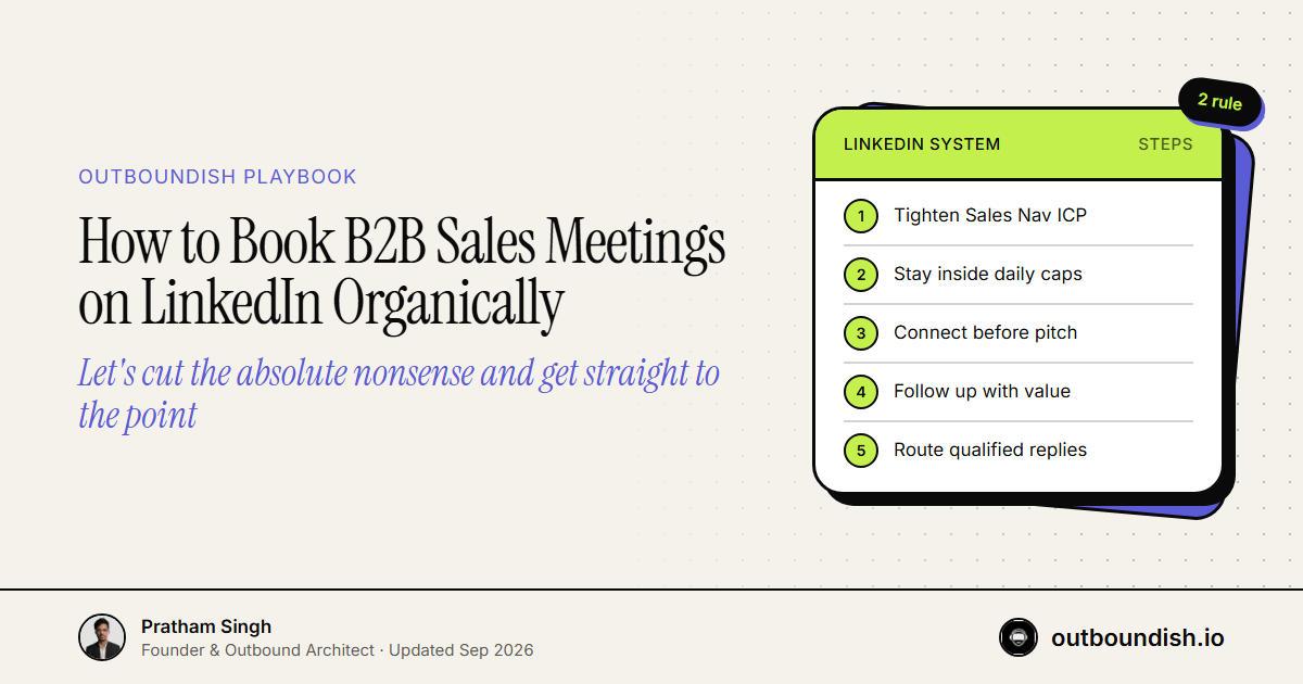 How to Book B2B Sales Meetings on LinkedIn Organically — Outboundish cover