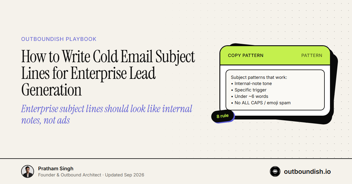 How to Write Cold Email Subject Lines for Enterprise Lead Generation — Outboundish cover