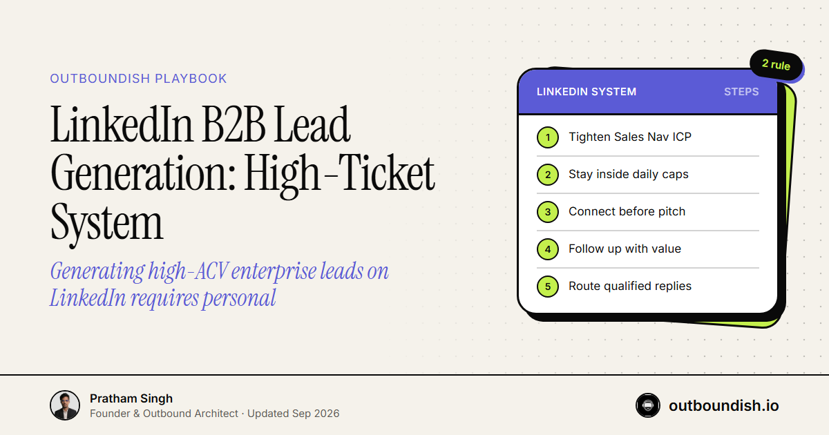 LinkedIn B2B Lead Generation: High-Ticket System — Outboundish cover