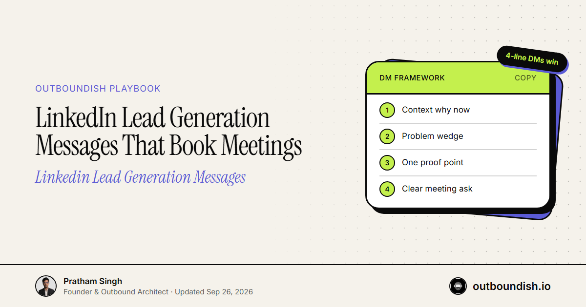 LinkedIn Lead Generation Messages That Book Meetings — Outboundish cover