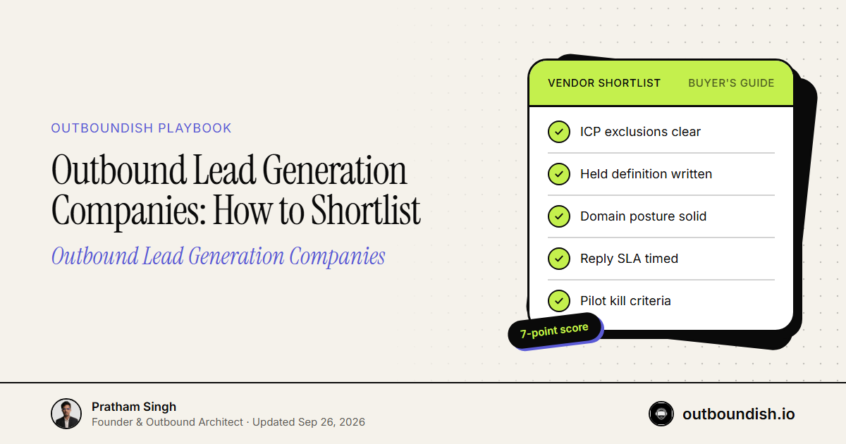 Outbound Lead Generation Companies: How to Shortlist — Outboundish cover