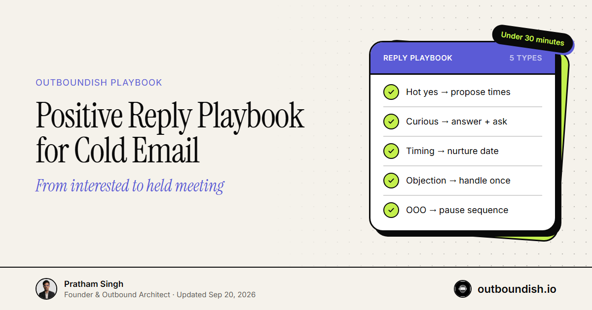 Positive Reply Playbook for Cold Email — Outboundish cover