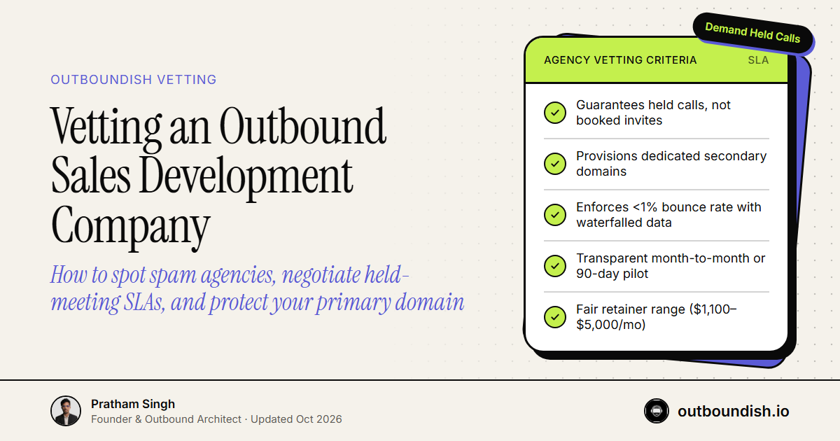 Vetting an Outbound Sales Development Company — Outboundish cover