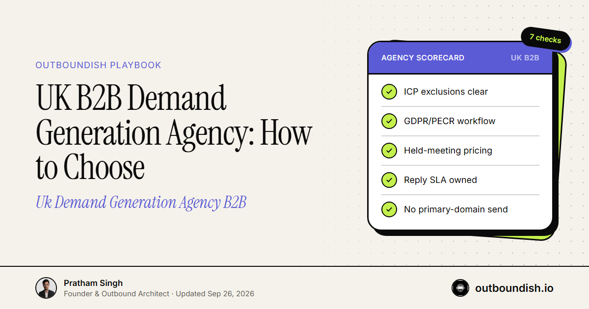 UK B2B Demand Generation Agency: How to Choose — Outboundish cover